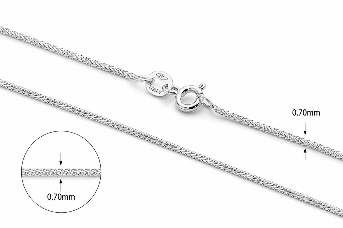 18KT White Gold Spiga Chain