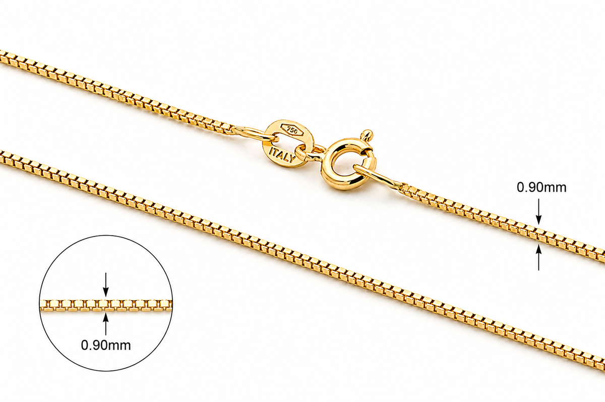 18KT Yellow Gold Box Chain