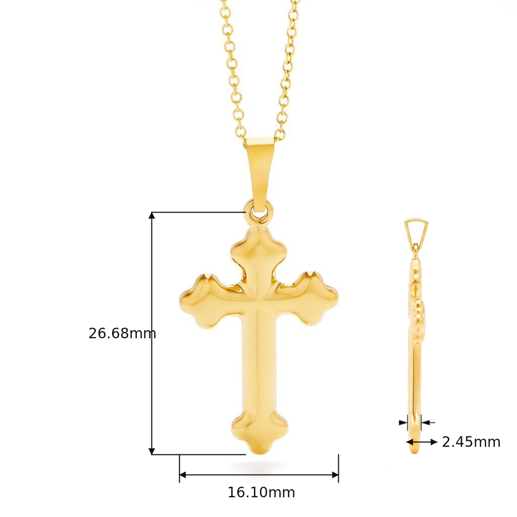 18KT Yellow Gold Orthodox Cross Pendant